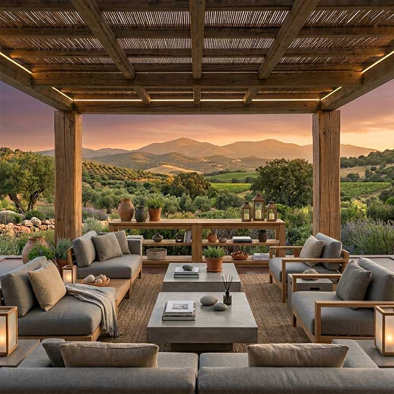 Pérgola de madera para Zona Chill Out